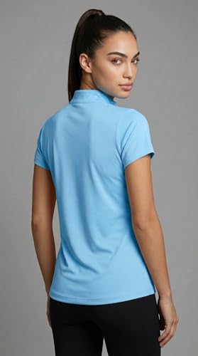 Image of PUMP'D Dry Fit Women's Half Zip Activewear Synthetic Regular Fit T-Shirt | Gym & Yoga