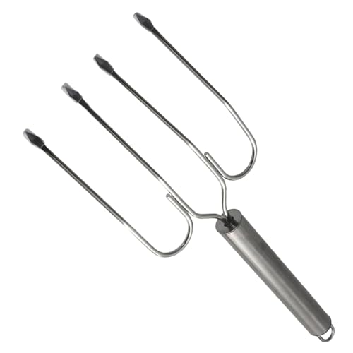 OFFSCH Stainless Steel Turkey Lifting Fork Picnic Roast Fork for Barbecue and Grilling for Turkey Pork Steak Vegetables for Home Kitchen and Outdoor