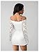 GORGLITTER Women's Lace Long Sleeves Mini Dress Y2K Fall Sexy Off The Shoulder Bodycon Night Out Birthday Party Dresses White Small