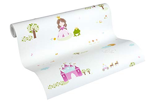Kids Wallpaper Little Stars Non-Woven Wallpaper 10.05 m x 0.53 m White Pink Pink Made in Germany by Livingwalls 358522 35852-2