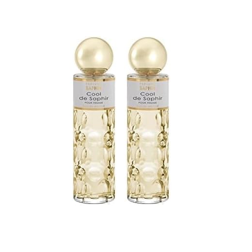 PARFUMS SAPHIR Cool - Eau de Parfum con Vaporizador para Mujer, Fresh, 200 Mililitros (Paquete de 2)