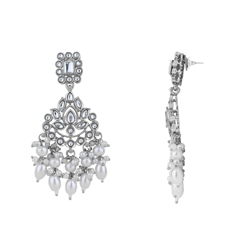 Image of I Jewels Traditional Kundan & Pearl Necklace Jewellery With Earrings & Maang Tikka Set For Women