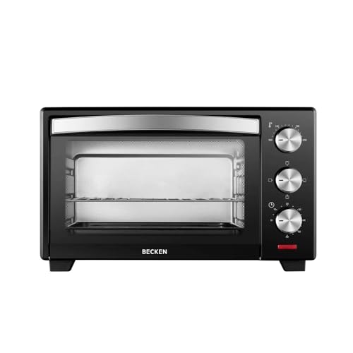 Becken - Mini Horno Eléctrico Sobremesa - Capacidad 20 L - 1380W - 4 niveles de potencia - Grill con 3 posiciones - Control manual - Temporizador - Luz piloto - Bandeja incluida