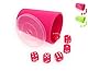 DiceCupFlex - Flexibler Würfelbecher mit Deckel inkl. 6 Würfel - Made in Germany (Neon-Pink)