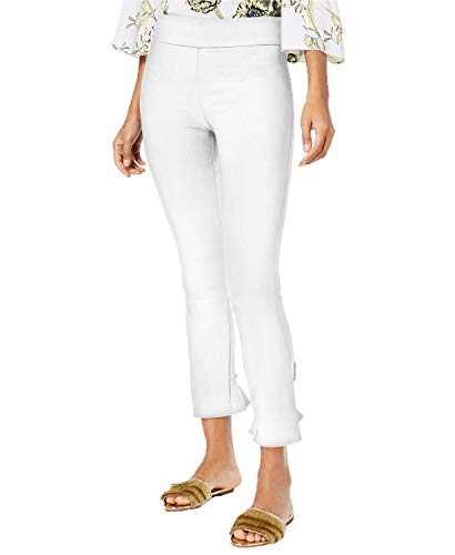 INC International Concepts Ruffled-Hem Ankle Skinny Pants (Bright White, 16)