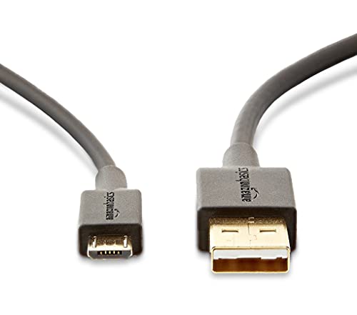 Amazon Basics 5-Pack Usb-A To Micro Usb Fast Charging Cable, 480Mbps Transfer Speed With Gold-Plated Plugs, Usb 2.0, 3 Foot, Black #TOP1