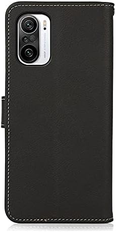 COQUE Case for Xiaomi Redmi Note 10 5G Cover,Cow Leather RFID Anti-Theft Brush Phone Case with Card Slots Shockproof for Flip Folio Protective Xiaomi Redmi Note 10 5G-Black - Image 5
