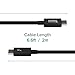 Plugable Thunderbolt 3 Cable 20Gbps Supports 100W (20V, 5A) Charging, 6.6ft / 2m USB C Compatible [Thunderbolt 3 Certified] - Driverless