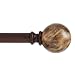 Kenney Marble Ball Window Curtain Rod, 66 to 120-Inch, Brown