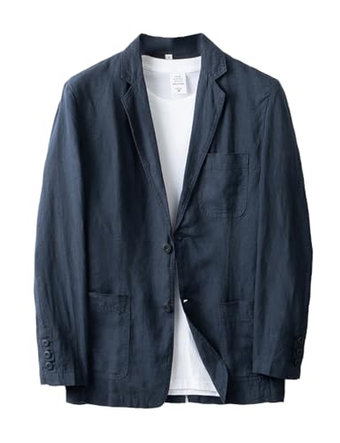 IDEALSANXUN Mens 100% Linen Blazer Casual Spring Summer Lightweight Suit Jackets Sports Coat