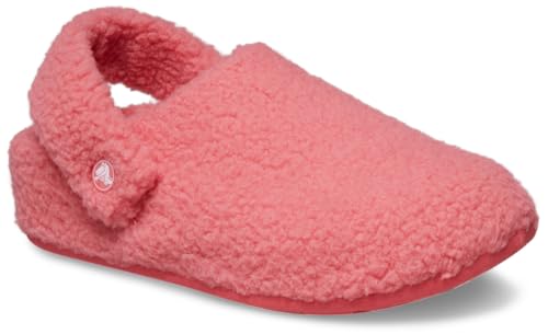 Crocs Unisex-Adult Classic Cozzzy Slipper, Fuzz Lined House Slippers for Women and Men, Hot Blush, 11 Women/9 Men