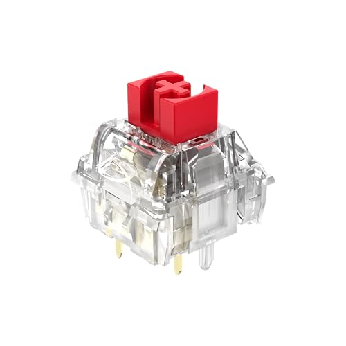 HyperX Red Switches - Interruptores mecánicos lineales de 5 pines, 45 switches prelubricados, recorrido 1.8mm, para teclados hot-swap