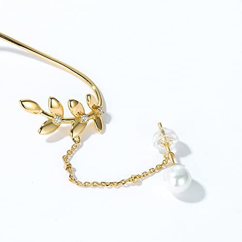 Boucles d'oreilles argent véritable et perles style branche de saule - 6
