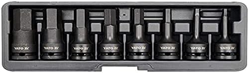 Yato YT-1066  8pcs Tube Set Hex Bit Impact 1/2 "