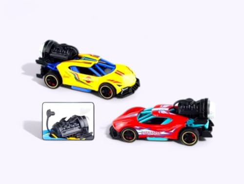 Image of Alloy Metal Die-Cast Street Racing Car 1:36 - Pull Back Toy Car with Mist Smoke Spray, Lights & Music | High-Speed Model Car for Kids Ages 3+ (Multicolor)