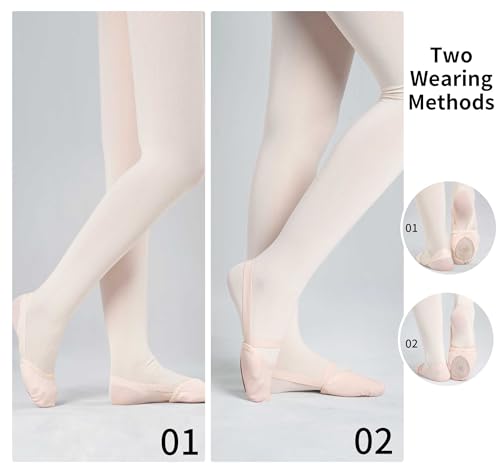 Daydance Half Soles Dance Shoes, Canvas Lyrical Ballet Shoes for Girls/Women3