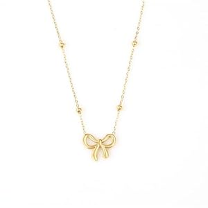 SUNNYOUTH Bow Necklace for Women Bowknot Choker Necklace 14K Gold Plated Ribbon Choker Necklaces Fashion Jewelry Gifts