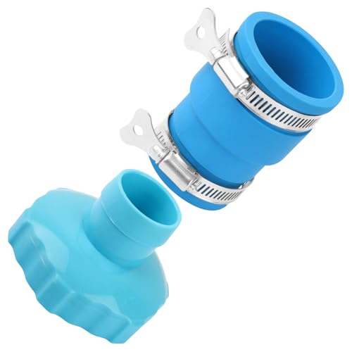 JCZ Pool Vacuum Hose Adapter Kit Compatible with Intex Hose Adapter B for Above Ground Pool Skimmer and Filter Pump Connectors with Adjustable Fixed Clamp