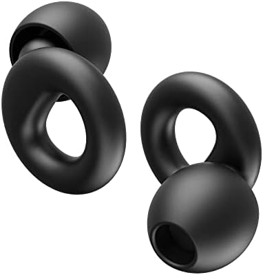 Noise Canceling Earplugs for Sleep and Concentration– New Flexible Earplugs for Better Attenuation – 2 Pair Reusable –Deal for Side Sleepers &Noise Sensitive Person – 27dB Noise Cancellation–Black