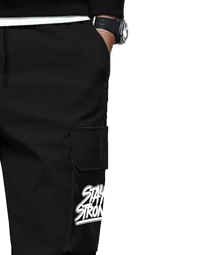 Image of JUGULAR Men's Regular Fit low Rise Cotton Solid Stylish Cargo Track Pants
