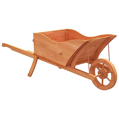 vidaXL Jardinière brouette 128x45,5x43 cm Bois de Sapin Massif