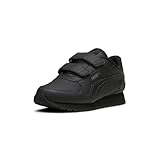 PUMA - Tenis Unisex de St Runner con Velcro para niños, Puma Black-Shadow Gray, 15 MX Niño
