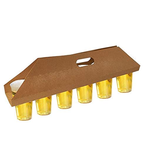 PAPSTAR 87648 30 Tragetabletts, Pappe 12 cm x 9,5 cm x 62 cm braun für 6 Trinkbecher >>Im Karton 150 Stück