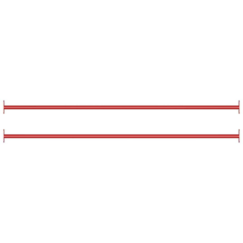 Zestaw drążków gimnastycznych 2 szt. 125 cm stal czerwona, drążki