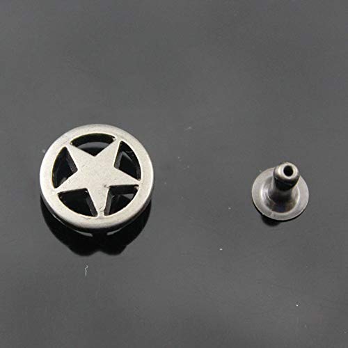 Mingchen Hollow Out Star Decorative Rivet Metal Stereoscopic Pattern Carving Round Shape Conchos Castings Screw Back Buttons Personality Diy Leather Goods Decoration Accessories 30 Pieces #TOP3