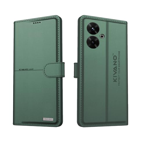Image of Compatible with Redmi 13C 5G Flip Cover | Leather Finish | Inside Pockets & Inbuilt Stand | Shockproof Wallet Style Magnetic Closure Back Cover Case