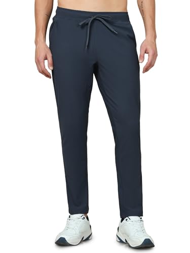 Image of TECHNOSPORT Men's Regular Fit Mid Rise Solid Plus Size Trackpants with Quick Dry, Anti Microbial, SPF50+ for Regular and Sports Use