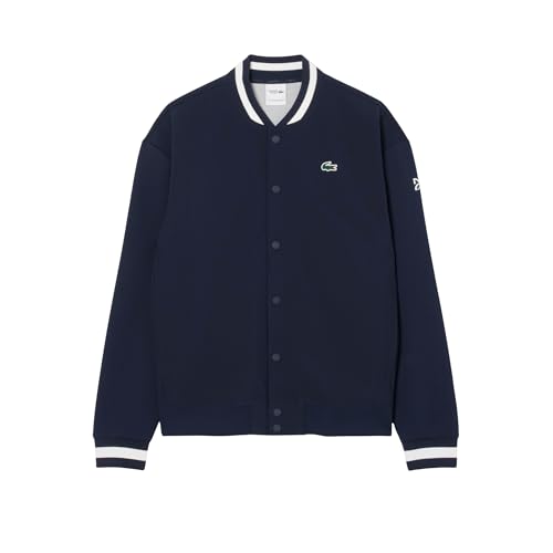 Lacoste Men's Sport Tennis x Novak Djokovic Jacket, Navy Blue/Flour, Large