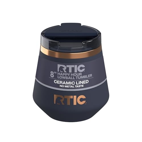 RTIC Happy Hour 8oz Lowball Tumbler with Lid Ceramic Lined Black Cherry | Insulated Stainless Steel Metal Portable Travel Cup for Hot and Cold Drinks Coffee Car Camping and Travel product thumbnail 11