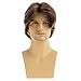 RicHyun Mens Short Brown Wig Synthetic Straight Layered Cosplay Replacement Hair Wig for Male Guy