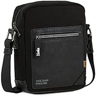 Lois - Bandoleras Hombre - Bolso Hombre Bandolera Ajustable - Bandolera Hombre Lois de Lona-Polipiel - Bolso Bandolera Hombre para Uso Diario. Bolso de Hombre Pequeño 314919, Negro