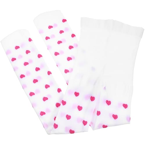 Girl Tights White Pantyhose with Heart Dots Cute Girl Leggings Seamless Stockings for Girls