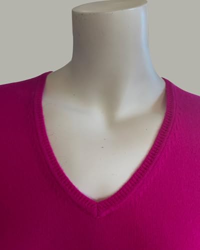 Image of 100% Cashmere Long Sleeve Pullover V Neck Sweater. Comfort, Luxury,Soft Silky Texture. Essential Classic Pullover