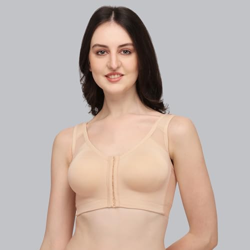 Image of SOIE Women Front Closure Full Coverage Non Padded Non Wired Posture Correction Bra