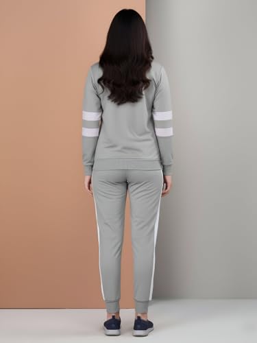 Image of ALISBA Women's Cotton Solid Tracksuit with Round Neck Full Sleeve Straight Length Relaxed Fit and Drawstring Closure Pant