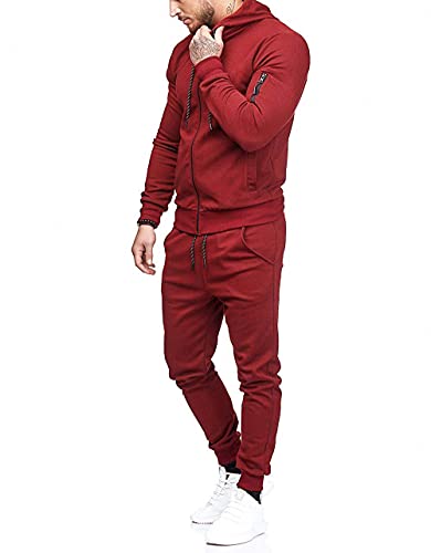 WZIKAI Men's Tracksuits,2 Piece Hooded Athletic Sweatsuits for Mens Casual Jogging Suits Sets2