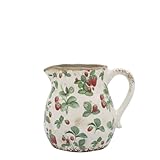 Chic Antique Kanne FRAISES Krug mit Erdbeeren 16x15 cm Deko Karaffe Blumenvase