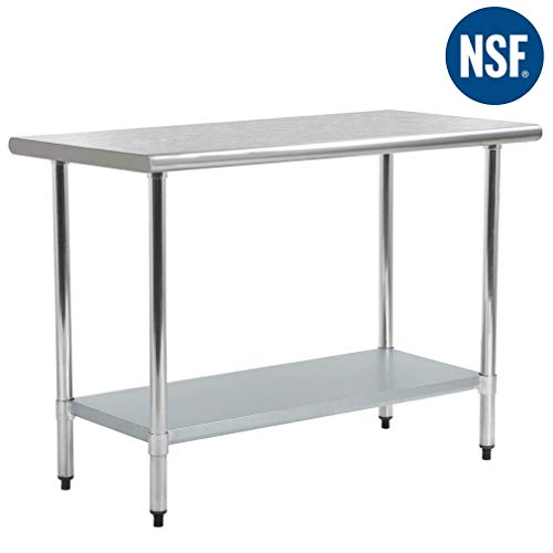 Kitchen Work Table Scratch Resistent and Antirust Metal Stainless Steel Work Table