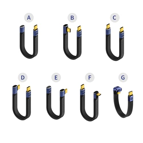 安心の日本企業 MSL FORCE USB-C to USB-C オス メス FCPケーブル L字 USB4 40Gbps PD240W 8K@60Hz Thunderbolt 3/4 fpc-40g (Aタイプ, 1個)