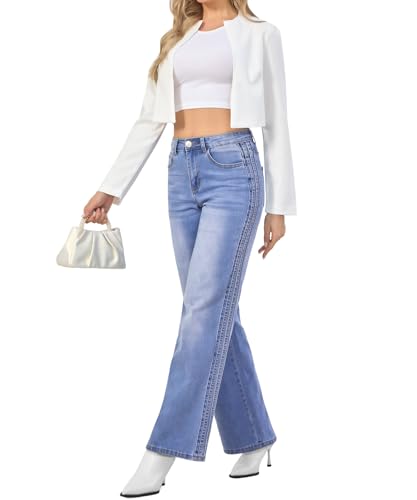VIPONES Women's Jeans High Waist Loose Stretchy Baggy Straight Wide Leg Jeans2