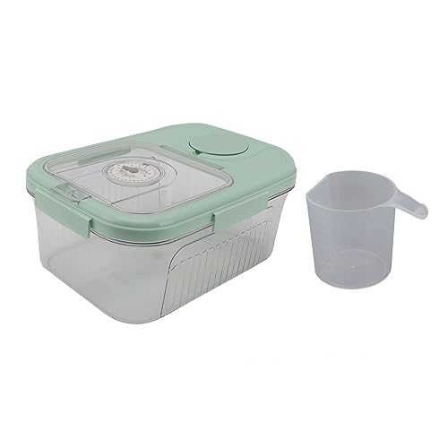 Buachois Almacenamiento De Contenedores De Granos, Caja De Almacenamiento De Arroz Para Alimentos Secos, Contenedor De Almacenamiento De Arroz, Cubo Dispensador De Cereales Para El Hogar(10kg-Verde)