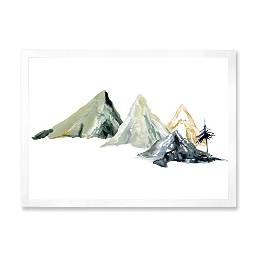 Paysage de montagne minimaliste bleu foncé pour sublimer le design de votre salon moderne