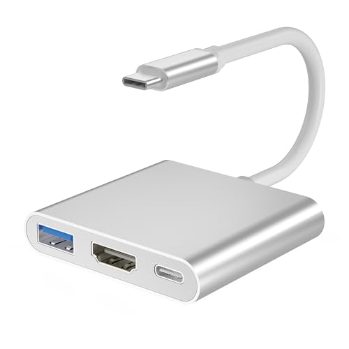 HDMI Type-C変換アダプター iphone対応 3-IN-1 USB タイプC ＨＤＭＩ 変換アダプタ 【HDMI+USB3.0+PD100W急速充電】 5Gbps高速データ 4K@30Hz解像度 USB Cハブ 拡張/複製モード Switch/iPhone16/15シリーズ/MacBook/iPad/XPS/Microsoft Surface他のタイプC デバイス対応 在宅勤務/会議のサムネイル