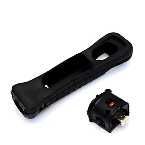 ELICTECH Wii Motion Plus Adapter mit weicher Silikon-Hülle, Wii Motionplus Sensoradapter, für Nintendo Wii Remote Controller Spiel (schwarz)