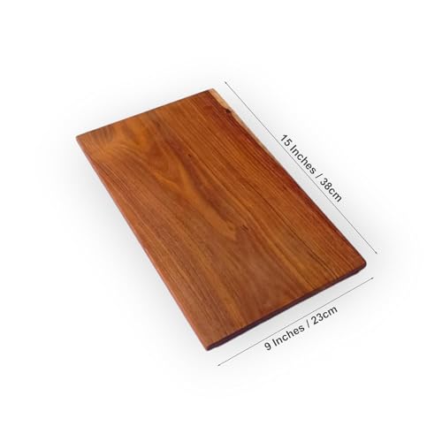 Image of Hutson Solid Teak Wood Cutting Board 15 x 9 Inch with 45 Bottom Cut - Heavy Duty Wooden Chopping Board