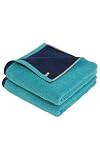 hogu Contrast 今治タオル ミニバス 2枚 ターコイズ×ネイビー リバーシブル 50×100